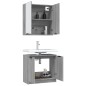 Set di Mobili da Bagno 2 pz Grigio Sonoma in Legno Multistrato Set di Mobili da Bagno 2 pz Grigio Sonoma in Legno Multistrato