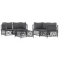 vidaXL Set Salotto da Giardino 5 pz con Cuscini in Acciaio Antracite vidaXL Set Salotto da Giardino 5 pz con Cuscini in Acciaio Antracite