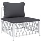 vidaXL Set Salotto da Giardino 5 pz con Cuscini in Acciaio Bianco vidaXL Set Salotto da Giardino 5 pz con Cuscini in Acciaio Bianco