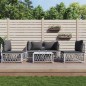 vidaXL Set Salotto da Giardino 5 pz con Cuscini in Acciaio Bianco vidaXL Set Salotto da Giardino 5 pz con Cuscini in Acciaio Bianco