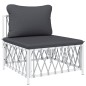 vidaXL Set Salotto da Giardino 5 pz con Cuscini in Acciaio Bianco vidaXL Set Salotto da Giardino 5 pz con Cuscini in Acciaio Bianco