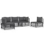 vidaXL Set Salotto da Giardino 5 pz con Cuscini in Acciaio Antracite vidaXL Set Salotto da Giardino 5 pz con Cuscini in Acciaio Antracite