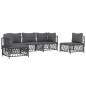vidaXL Set Salotto da Giardino 5 pz con Cuscini in Acciaio Antracite vidaXL Set Salotto da Giardino 5 pz con Cuscini in Acciaio Antracite