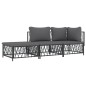 vidaXL Set Salotto da Giardino 3 pz con Cuscini in Acciaio Antracite vidaXL Set Salotto da Giardino 3 pz con Cuscini in Acciaio Antracite