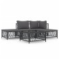 vidaXL Set Salotto da Giardino 5 pz con Cuscini in Acciaio Antracite vidaXL Set Salotto da Giardino 5 pz con Cuscini in Acciaio Antracite