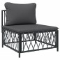 vidaXL Set Salotto da Giardino 4 pz con Cuscini in Acciaio Antracite vidaXL Set Salotto da Giardino 4 pz con Cuscini in Acciaio Antracite