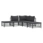 vidaXL Set Salotto da Giardino 5 pz con Cuscini in Acciaio Antracite vidaXL Set Salotto da Giardino 5 pz con Cuscini in Acciaio Antracite