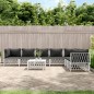 vidaXL Set Salotto da Giardino 8 pz con Cuscini in Acciaio Bianco vidaXL Set Salotto da Giardino 8 pz con Cuscini in Acciaio Bianco