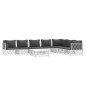 vidaXL Set Salotto da Giardino 8 pz con Cuscini in Acciaio Bianco vidaXL Set Salotto da Giardino 8 pz con Cuscini in Acciaio Bianco