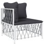 vidaXL Set Salotto da Giardino 8 pz con Cuscini in Acciaio Bianco vidaXL Set Salotto da Giardino 8 pz con Cuscini in Acciaio Bianco