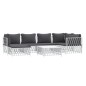 vidaXL Set Salotto da Giardino 7 pz con Cuscini in Acciaio Bianco vidaXL Set Salotto da Giardino 7 pz con Cuscini in Acciaio Bianco
