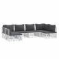 vidaXL Set Salotto da Giardino 6 pz con Cuscini in Acciaio Bianco vidaXL Set Salotto da Giardino 6 pz con Cuscini in Acciaio Bianco