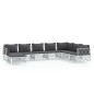 vidaXL Set Salotto da Giardino 8 pz con Cuscini in Acciaio Bianco vidaXL Set Salotto da Giardino 8 pz con Cuscini in Acciaio Bianco