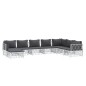 vidaXL Set Salotto da Giardino 8 pz con Cuscini in Acciaio Bianco vidaXL Set Salotto da Giardino 8 pz con Cuscini in Acciaio Bianco