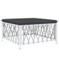 vidaXL Set Salotto da Giardino 8 pz con Cuscini in Acciaio Bianco vidaXL Set Salotto da Giardino 8 pz con Cuscini in Acciaio Bianco