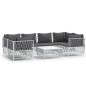 vidaXL Set Salotto da Giardino 7 pz con Cuscini in Acciaio Bianco