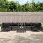 vidaXL Set Divani da Giardino 8 pz con Cuscini Antracite in Acciaio vidaXL Set Divani da Giardino 8 pz con Cuscini Antracite in Acciaio