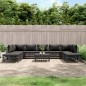 vidaXL Set Salotto da Giardino 10 pz con Cuscini Antracite in Acciaio vidaXL Set Salotto da Giardino 10 pz con Cuscini Antracite in Acciaio