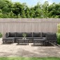 vidaXL Set Salotto da Giardino 10 pz con Cuscini Antracite in Acciaio vidaXL Set Salotto da Giardino 10 pz con Cuscini Antracite in Acciaio