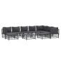vidaXL Set Salotto da Giardino 10 pz con Cuscini Antracite in Acciaio vidaXL Set Salotto da Giardino 10 pz con Cuscini Antracite in Acciaio