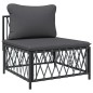 vidaXL Set Salotto da Giardino 10 pz con Cuscini Antracite in Acciaio vidaXL Set Salotto da Giardino 10 pz con Cuscini Antracite in Acciaio