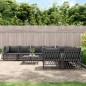 vidaXL Set Divani da Giardino 9 pz con Cuscini Antracite in Acciaio