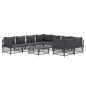 vidaXL Set Divani da Giardino 9 pz con Cuscini Antracite in Acciaio