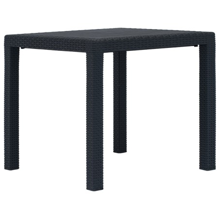 vidaXL Tavolo da Giardino Antracite 79x79x72 cm Plastica Stile Rattan