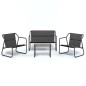vidaXL Set Salotto da Giardino 4 pz con Cuscini in Acciaio Antracite vidaXL Set Salotto da Giardino 4 pz con Cuscini in Acciaio Antracite