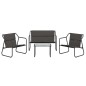 vidaXL Set Salotto da Giardino 4 pz con Cuscini in Acciaio Antracite vidaXL Set Salotto da Giardino 4 pz con Cuscini in Acciaio Antracite