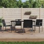 vidaXL Sedie da Giardino con Cuscini 4pz Neri 56x59x84cm in Polyrattan vidaXL Sedie da Giardino con Cuscini 4pz Neri 56x59x84cm in Polyrattan
