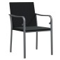 vidaXL Sedie da Giardino con Cuscini 4pz Neri 56x59x84cm in Polyrattan vidaXL Sedie da Giardino con Cuscini 4pz Neri 56x59x84cm in Polyrattan