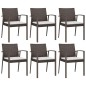 vidaXL Sedie Giardino con Cuscini 6pz Marroni 56,5x57x83 cm Polyrattan vidaXL Sedie Giardino con Cuscini 6pz Marroni 56,5x57x83 cm Polyrattan