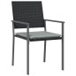 vidaXL Sedie da Giardino con Cuscini 4pz Nere 54x62,5x89 cm Polyrattan vidaXL Sedie da Giardino con Cuscini 4pz Nere 54x62,5x89 cm Polyrattan