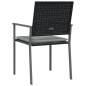 vidaXL Sedie da Giardino con Cuscini 4pz Nere 54x62,5x89 cm Polyrattan vidaXL Sedie da Giardino con Cuscini 4pz Nere 54x62,5x89 cm Polyrattan