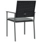 vidaXL Sedie da Giardino con Cuscini 6pz Nere 54x62,5x89 cm Polyrattan vidaXL Sedie da Giardino con Cuscini 6pz Nere 54x62,5x89 cm Polyrattan
