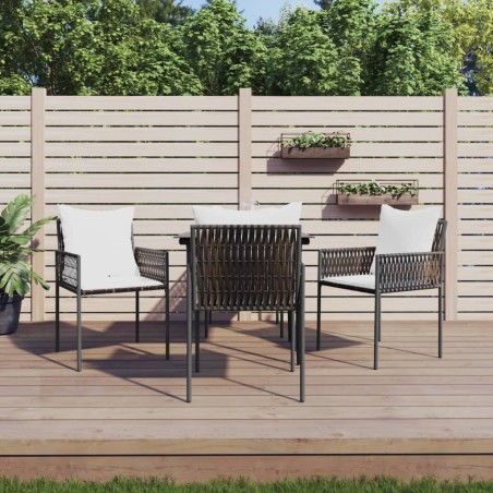 vidaXL Sedie da Giardino con Cuscini 4pz Marroni 54x61x83cm Polyrattan