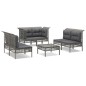 vidaXL Set Divani da Giardino 7 pz con Cuscini in Polyrattan Grigio vidaXL Set Divani da Giardino 7 pz con Cuscini in Polyrattan Grigio