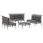 vidaXL Set Divani da Giardino 7 pz con Cuscini in Polyrattan Grigio vidaXL Set Divani da Giardino 7 pz con Cuscini in Polyrattan Grigio