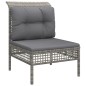 vidaXL Set Divani da Giardino 7 pz con Cuscini in Polyrattan Grigio vidaXL Set Divani da Giardino 7 pz con Cuscini in Polyrattan Grigio