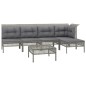 vidaXL Set Divani da Giardino 6 pz con Cuscini in Polyrattan Grigio vidaXL Set Divani da Giardino 6 pz con Cuscini in Polyrattan Grigio