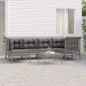 vidaXL Set Divani da Giardino 7 pz con Cuscini in Polyrattan Grigio vidaXL Set Divani da Giardino 7 pz con Cuscini in Polyrattan Grigio