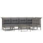 vidaXL Set Divani da Giardino 7 pz con Cuscini in Polyrattan Grigio vidaXL Set Divani da Giardino 7 pz con Cuscini in Polyrattan Grigio