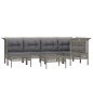 vidaXL Set Divani da Giardino 7 pz con Cuscini in Polyrattan Grigio vidaXL Set Divani da Giardino 7 pz con Cuscini in Polyrattan Grigio