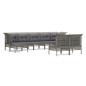 vidaXL Set Divani da Giardino 9 pz con Cuscini in Polyrattan Grigio vidaXL Set Divani da Giardino 9 pz con Cuscini in Polyrattan Grigio