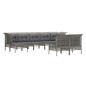 vidaXL Set Divani da Giardino 9 pz con Cuscini in Polyrattan Grigio vidaXL Set Divani da Giardino 9 pz con Cuscini in Polyrattan Grigio