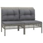 vidaXL Set Divani da Giardino 9 pz con Cuscini in Polyrattan Grigio vidaXL Set Divani da Giardino 9 pz con Cuscini in Polyrattan Grigio