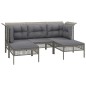 vidaXL Set Divani da Giardino 9 pz con Cuscini in Polyrattan Grigio vidaXL Set Divani da Giardino 9 pz con Cuscini in Polyrattan Grigio