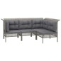 vidaXL Set Divani da Giardino 9 pz con Cuscini in Polyrattan Grigio vidaXL Set Divani da Giardino 9 pz con Cuscini in Polyrattan Grigio