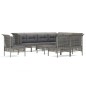 vidaXL Set Divani da Giardino 10 pz con Cuscini in Polyrattan Grigio vidaXL Set Divani da Giardino 10 pz con Cuscini in Polyrattan Grigio